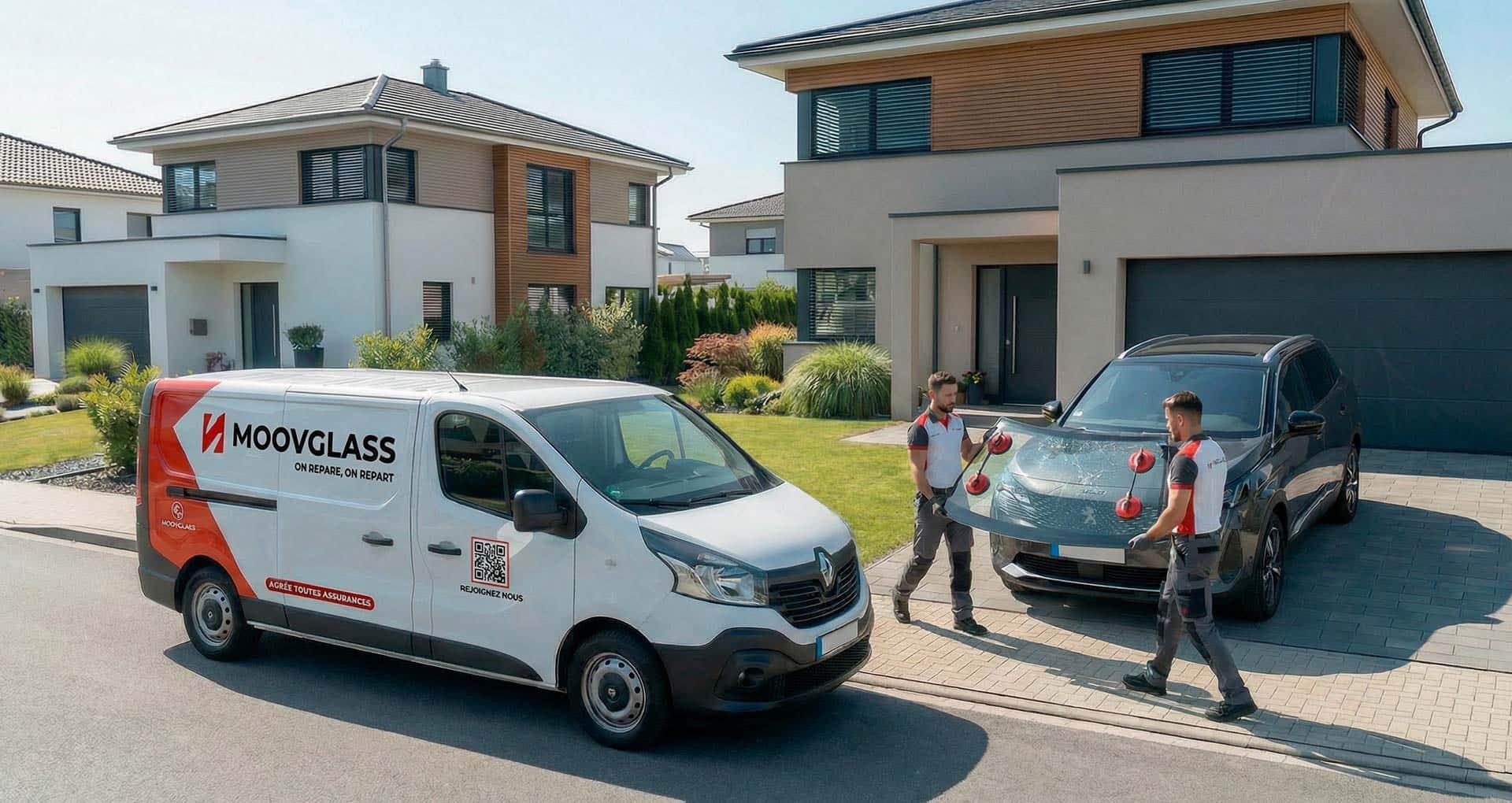 Camion atelier Moovglass en intervention à domicile