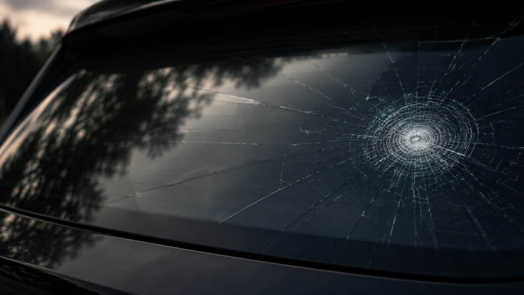 Fissure sur une lunette arrière de voiture