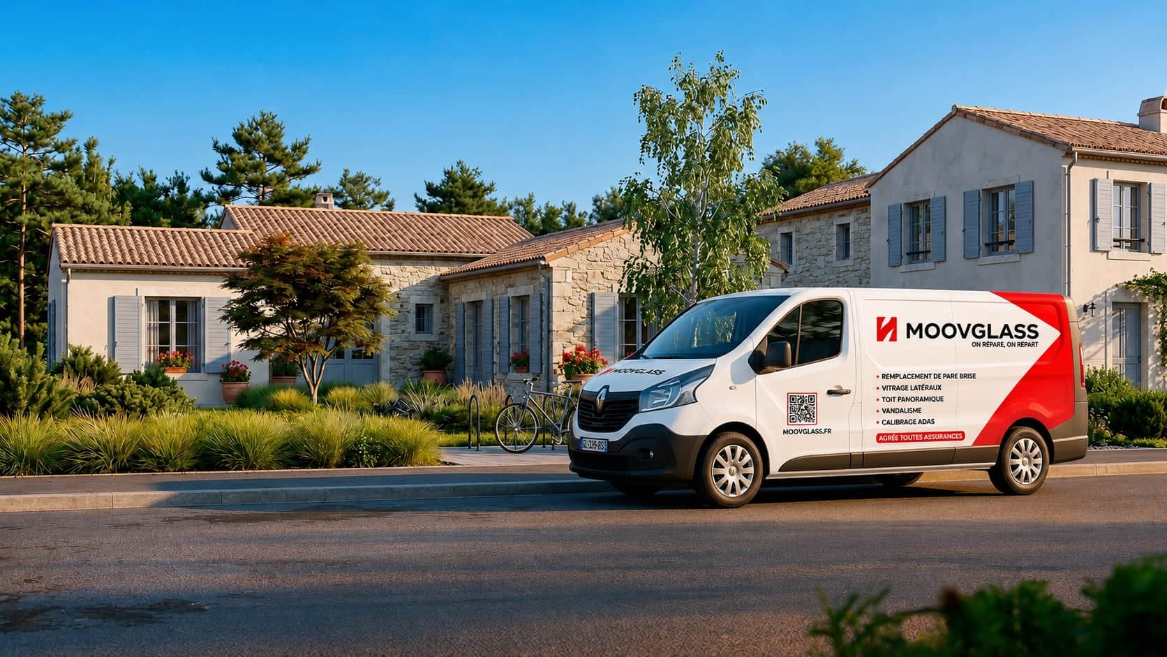 Technicien Moovglass remplaçant un pare-brise dans les Yvelines